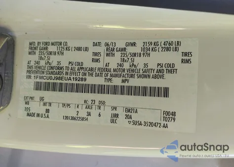 2014 Ford Escape Titanium из США, поврежденный, VIN 1FMCU0J98EUA19289